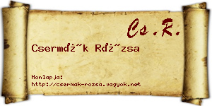 Csermák Rózsa névjegykártya