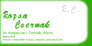 rozsa csermak business card